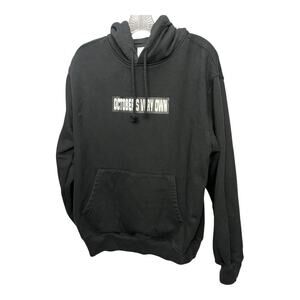 OVO Octobers Very Own Pullover Hoodie Mens Medium Black Thick Spellout Sweater